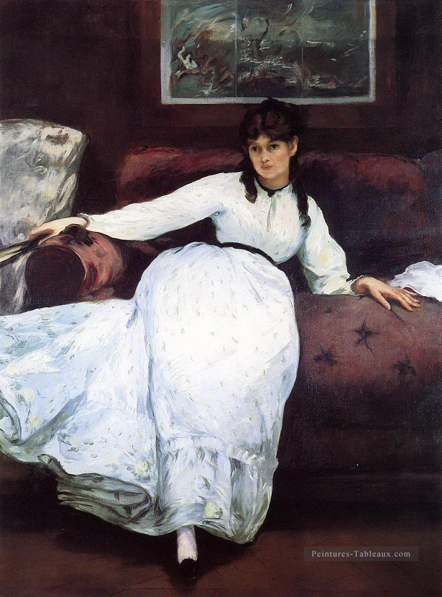 Le portrait de repos de Berthe Morisot Édouard Manet Peintures à l'huile
